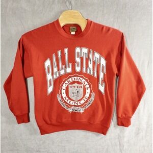 Vtg Nutmeg Ball State Cardinals Sweatshirt Made In USA Mens Large